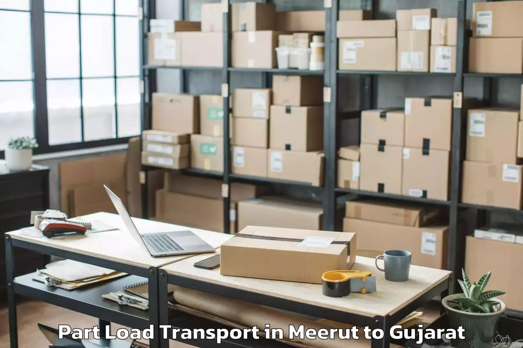 Meerut to Kamdhenu University Gandhinaga Part Load Transport Booking